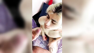 Bear fuck young blonde's mouth