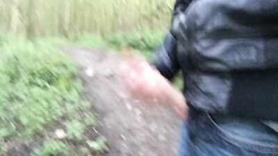 public cumshot after a lot of playing with my dick