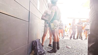 hung daddy takes Dick BB and sucked by boy, folsom street fair