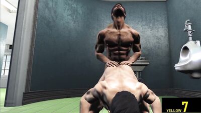 Rough fuck in truck stop's public toilet