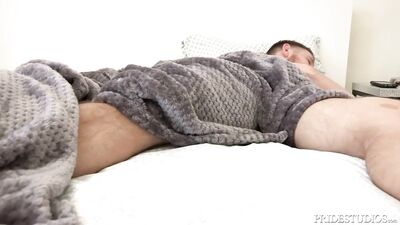 Hairy stepdaddy Wakes up to Kory Houston Jerking Off to Him