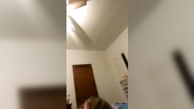 Straight blonde twink sucks dick while texting