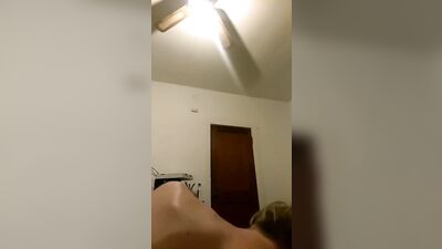 Straight blonde twink sucks dick while texting