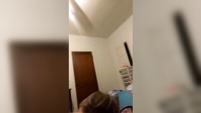 Straight blonde twink sucks dick while texting