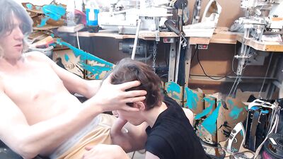 My nerdy twink boyfriend loves sucking my 9 inch dick and gulping my cum