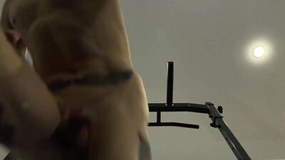 The coach fucked the student in the gym and finished him all over his throat and face