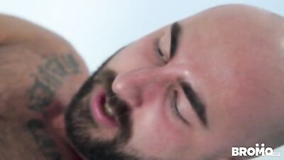 Tattooed Muscle Worshipper Cumming Inside a Skinheads Ass!