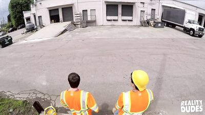 Straight Guys Go Down on Each Other in Public Construction Site