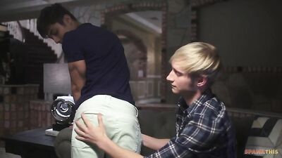 Red Cheeks After a Spanking - Max Carter, Angel Rivera