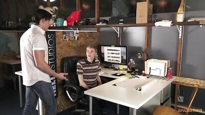 Gay Office Porn: Spanking Discipline with Josh Brady and Bryce Foster